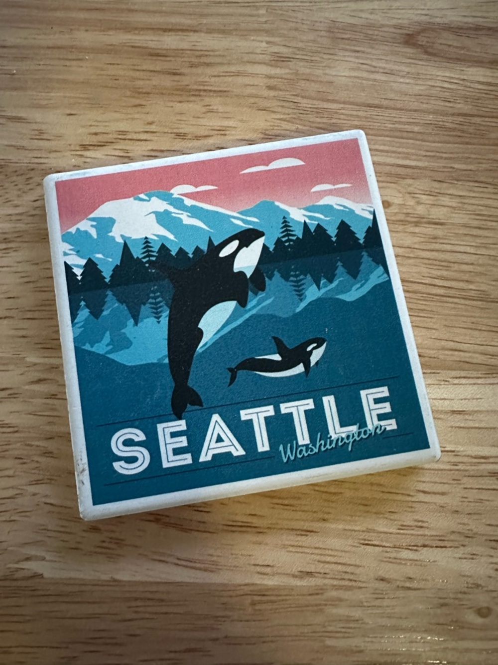 Seattle Orca Tile Coaster - Mountain Lake